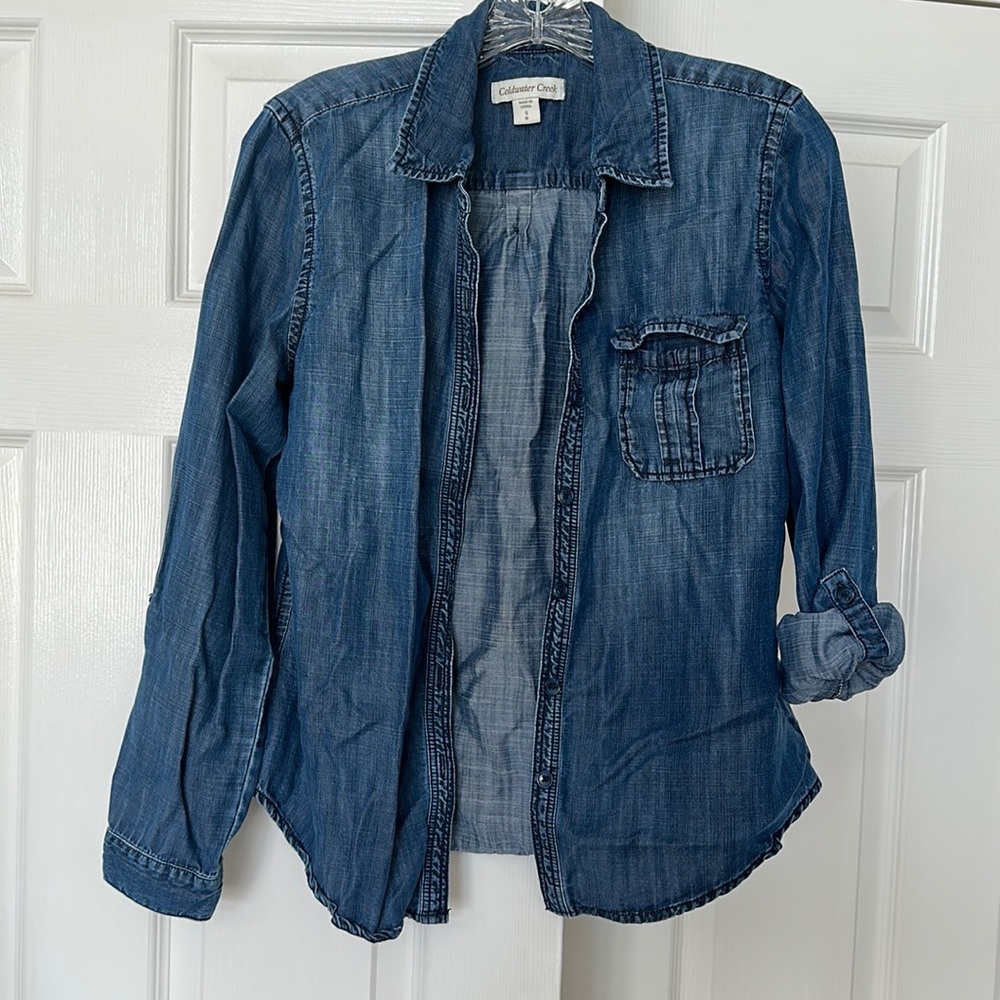 Coldwater Creek button down lightweight denim shirt